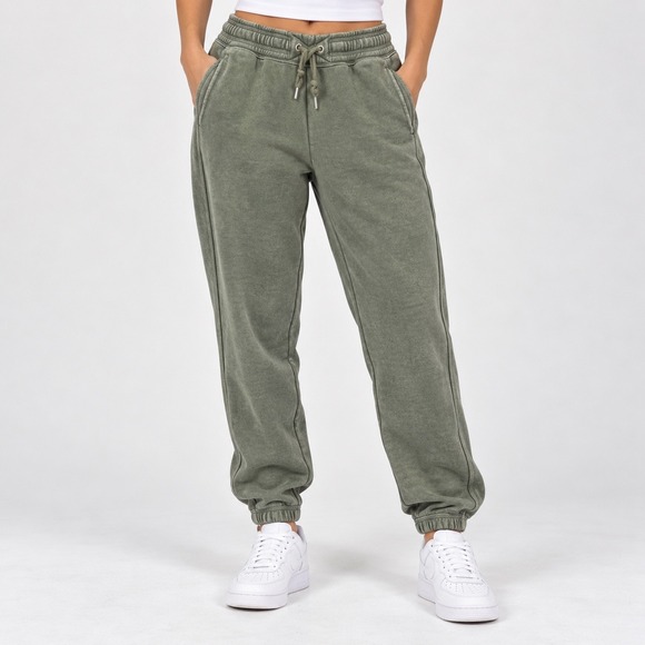 aerie Pants - Aerie M Joggers Women Olive Green Drawstring Elastic Cuff Relaxed Loungewear